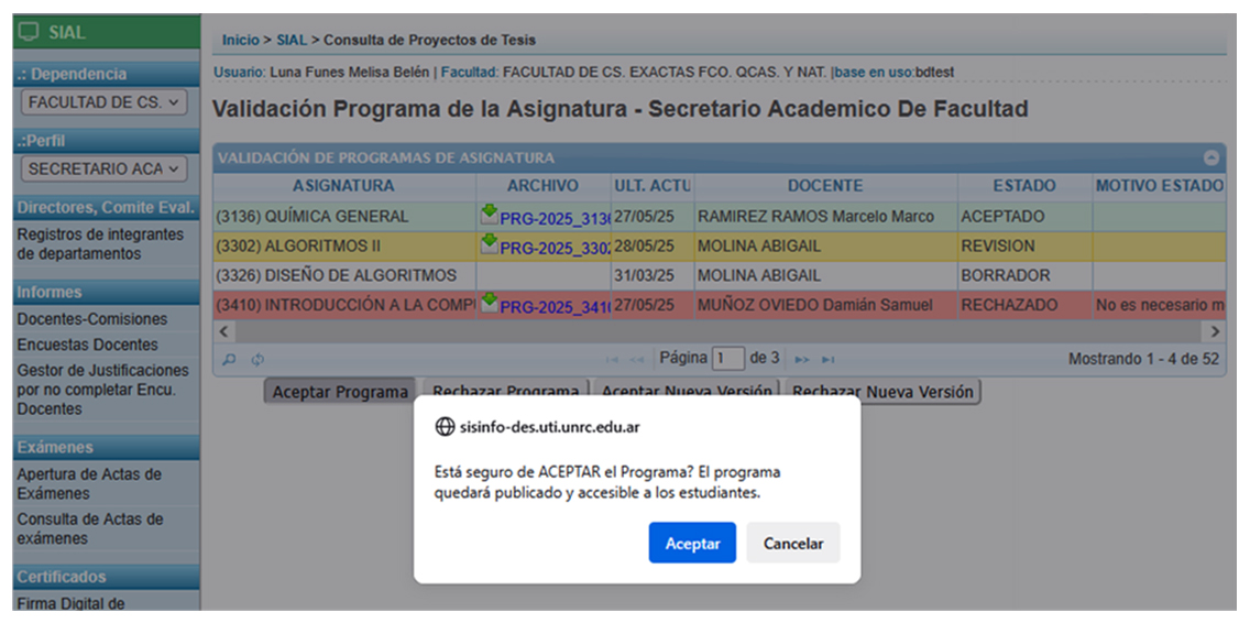 Captura ejemplo SA o Comité ampliada
